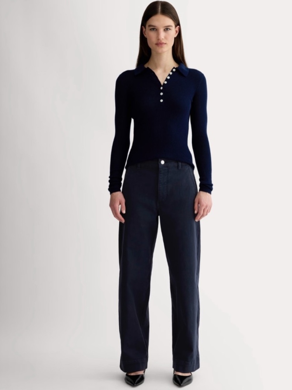NWOT Everlane Organic Cotton The Utility Wide-Leg Pant Size 2